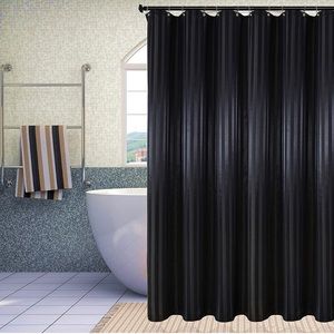 Black Striped Shower Curtain